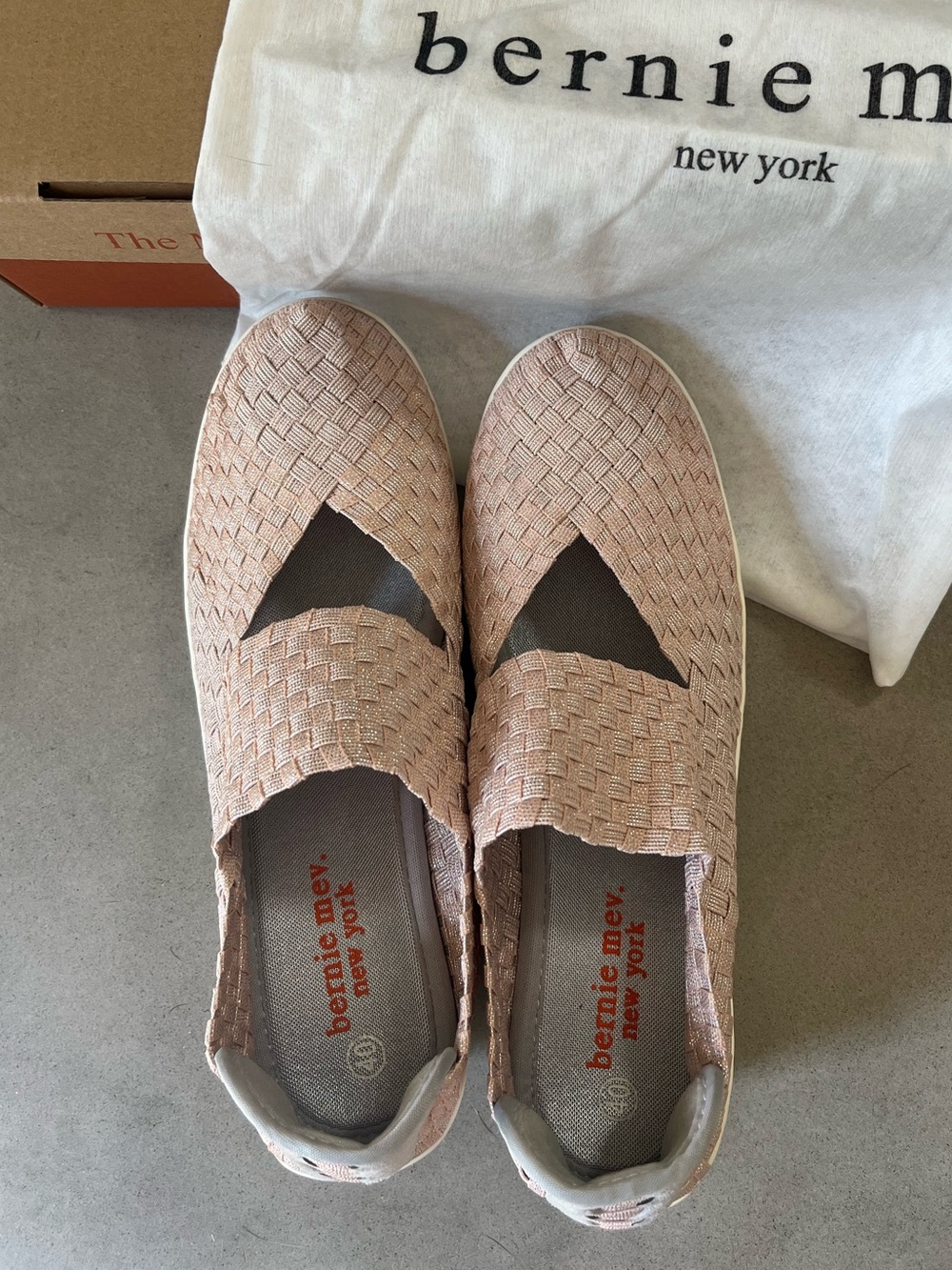 bernie mev. Blush Woven Slip-On Sneakers